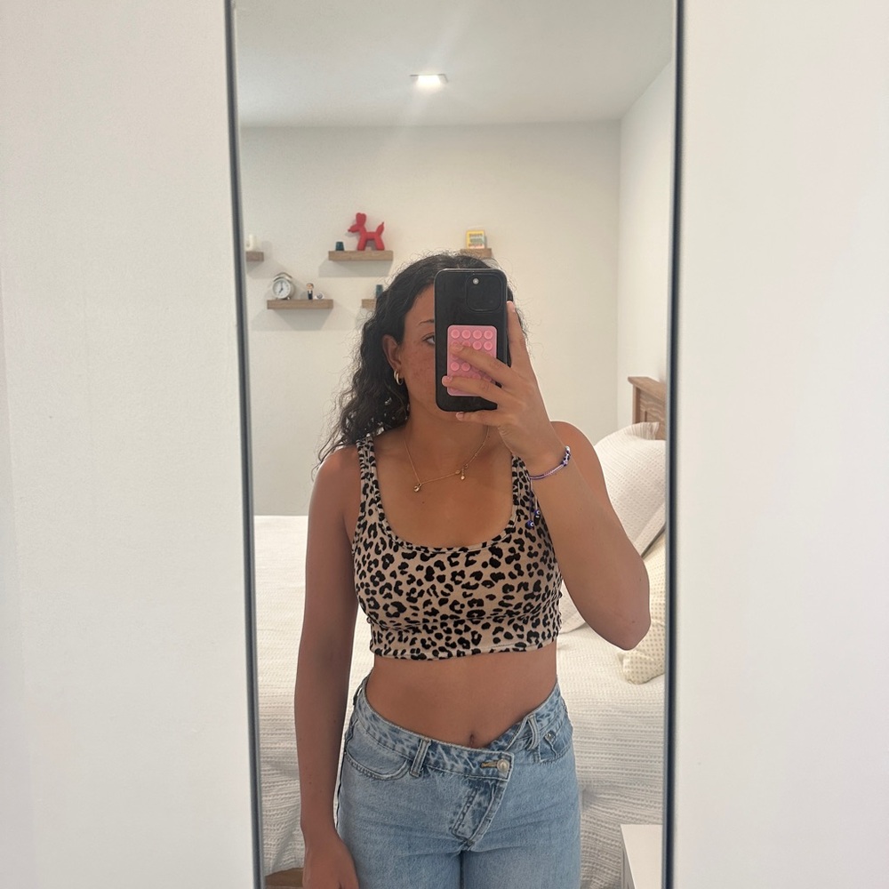 Leopard print crop top